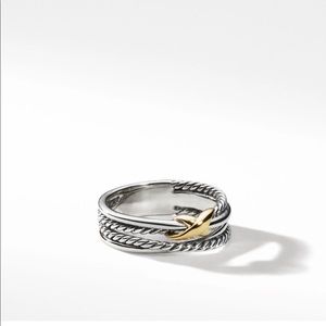 David Yurman X crossover band ring with yellow gold 18k